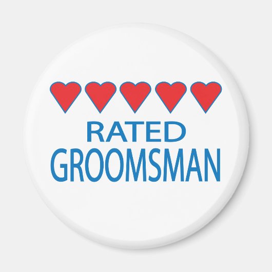 Five Heart Groomsman Magneet (Voorkant)