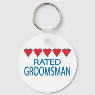 Five Heart Groomsman Sleutelhanger
