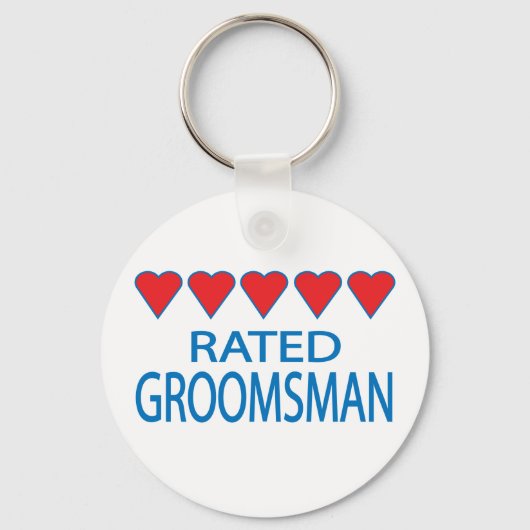 Five Heart Groomsman Sleutelhanger (Voorkant)