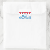 Five Heart Groomsman Vierkante Sticker (Tas)