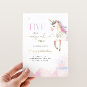 Five Is A Magical Vibe Unicorn Birthday Party Kaart