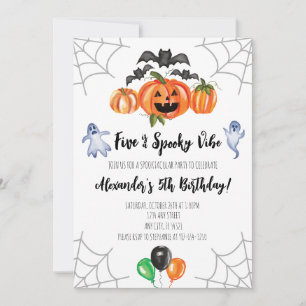Five is a Spooky Vibe 5e verjaardagsuitnodiging Kaart