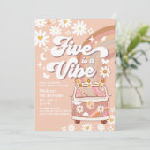 Five is a Vibe 5de Groovy Van Verjaardag Kaart (Staand voorkant)