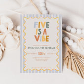 Five is a Vibe 5de Kinder Verjaardag Modern Kaart