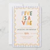 Five is a Vibe 5de Kinder Verjaardag Modern Kaart (Voorkant)