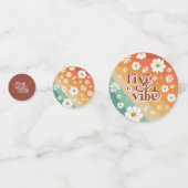 Five is a Vibe 5e verjaardag | Retro Daisy Regenbo Confetti (Achterkanten)