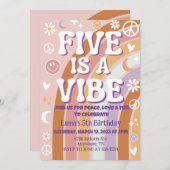 Five is a Vibe 5e verjaardagsuitnodiging Kaart (Voorkant / Achterkant)