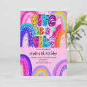 Five is a Vibe 5th Birthday Party Invitation Kaart (Staand voorkant)