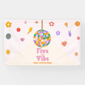 Five Is A Vibe Disco Bal 5e Verjaardagsfeestje Spandoek (Horizontaal)