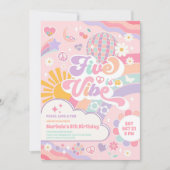 Five Is A Vibe Disco Rainbow Sun 5th Birthday Kaart (Voorkant)