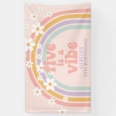 Five is a Vibe Pastel regenboog 5e verjaardag Spandoek (Verticaal)