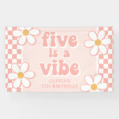 Five is a Vibe Pink Daisy Checker Spandoek (Horizontaal)