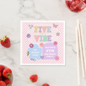 Five Is A Vibe Preppy Patch 5e Verjaardagsfeestje Servet (Insitu)