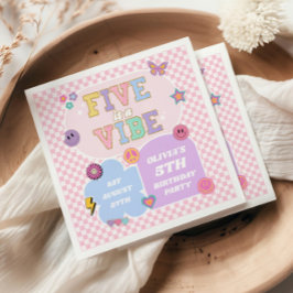 Five Is A Vibe Preppy Patch 5e Verjaardagsfeestje Servet