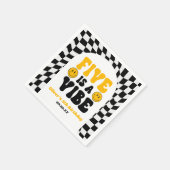 Five Is A Vibe Retro Fifth 5th Birthday Party Servet (Hoek)