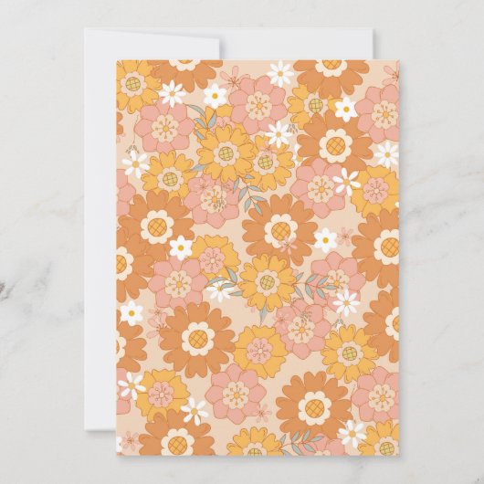 Five is a vibe retro groovy birthday Invitation Kaart (Achterkant)