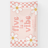 Five is a Vibe Roze Madeliefjesruit Spandoek (Verticaal)