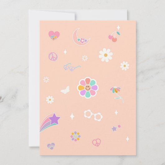 Five Is A Vibe Sun Rainbow Disco 5th Birthday Kaart (Achterkant)