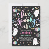 Five is een spookachtige Halloween-spookverjaardag Kaart (Voorkant)
