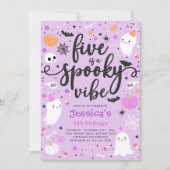 Five is een spookachtige Halloween-spookverjaardag Kaart (Voorkant)