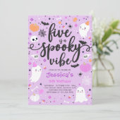 Five is een spookachtige Halloween-spookverjaardag Kaart (Staand voorkant)