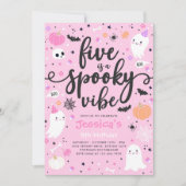 Five is een spookachtige Halloween-spookverjaardag Kaart (Voorkant)