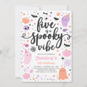 Five is een spookachtige Halloween-spookverjaardag Kaart (Voorkant)