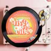 FIVE is een Vibe Groovy Retro Sunshine Rainbow Dai Kaart