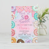 Five is Sweet meisje 5e verjaardagsuitnodiging don Kaart (Staand voorkant)