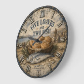 Five Loaves and Two Fish Bible Christ Grote Klok (Hoek)
