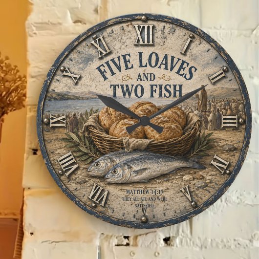 Five Loaves and Two Fish Bible Christ Grote Klok