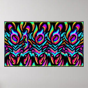 Five Looked On beroemd gemaakt door Ken Gage Abstr Poster