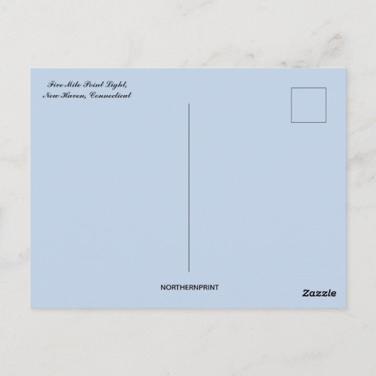Five Mile Point Light New Haven Connecticut Briefkaart (Achterkant)