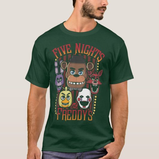 Five Nights At Freddys Pizzeria MultiCharacter T-shirt (Voorkant)