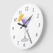 Five O'Clock Somewhere Purple Martini Large Clock Grote Klok (Hoek)