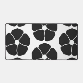 Five-Petal Black Flower Desk Mat