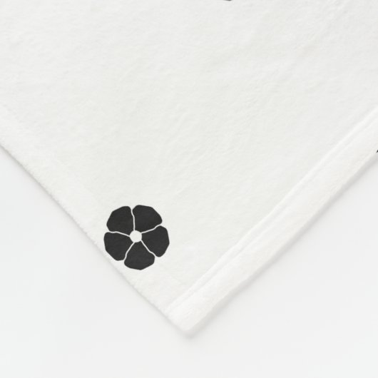 Five-Petal Black Flower Fleece Deken (Hoek)