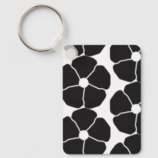 Five-Petal Black Flower Sleutelhanger