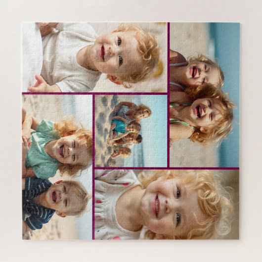Five Photo Template | Personalized Family Puzzle  Legpuzzel (Horizontaal)