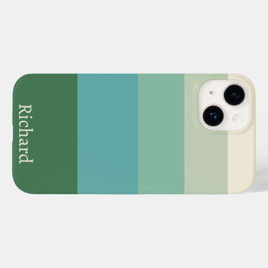 Five Shade Green Block Case-Mate iPhone Case (Achterkant (horizontaal))