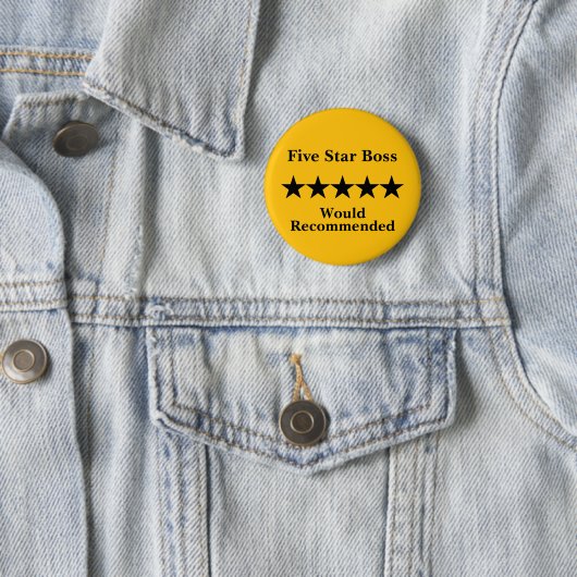 Five Star Boss Button Badge Recommended (In situ)