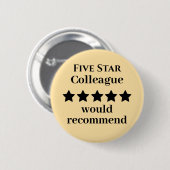 Five Star Colleague Button Badge Recommended (Voorkant /achterkant)