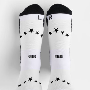 Five Stars Afbeelding Sterren Tekst Gedrukt Stijlv Sokken