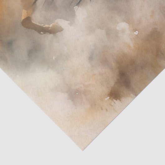 “Five Wild Mustangs” Stof western waterverf Tissuepapier (Detail)