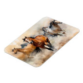 "Five Wild Mustangs" Stoffige Westerne aquarel Magneet (Linkerzijde)