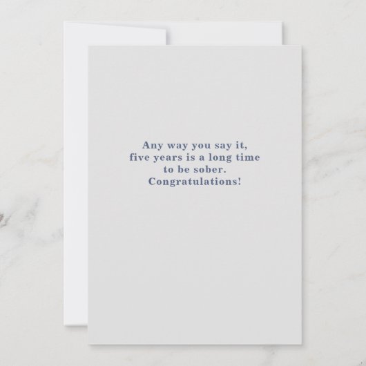 Five Years Sober Kaart (Achterkant)