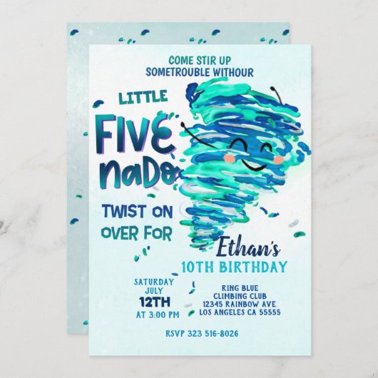 Fivenado Uitnodiging (Voorkant / Achterkant)