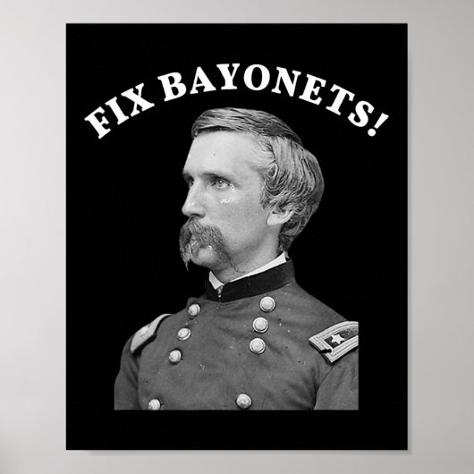 Fix Bayonets Burgeroorlog Quote Joshua Chamberlain Poster (Voorkant)
