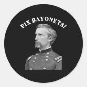 Fix Bayonets Burgeroorlog Quote Joshua Chamberlain Ronde Sticker (Voorkant)