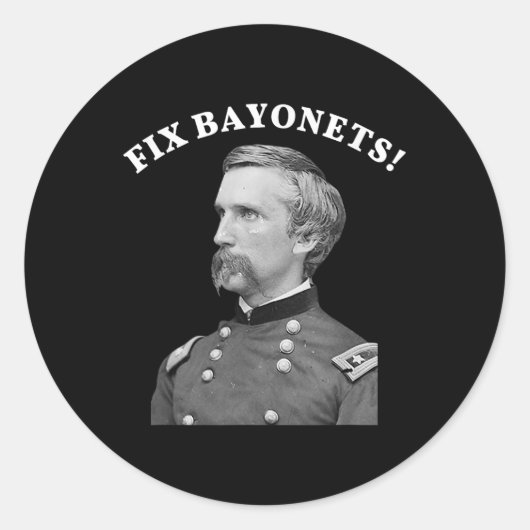 Fix Bayonets Burgeroorlog Quote Joshua Chamberlain Ronde Sticker (Voorkant)